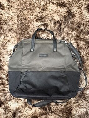 Sherpani Olive and Black Two-Tone Backpack Tote
